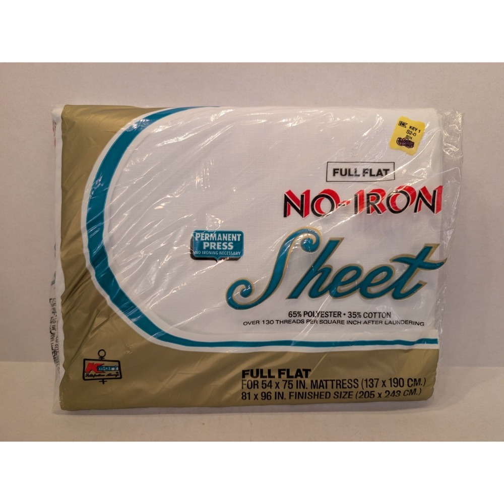 Vintage Full Flat Sheet No-Iron New Old Stock  130+ Threads 65% poly 35% cotton